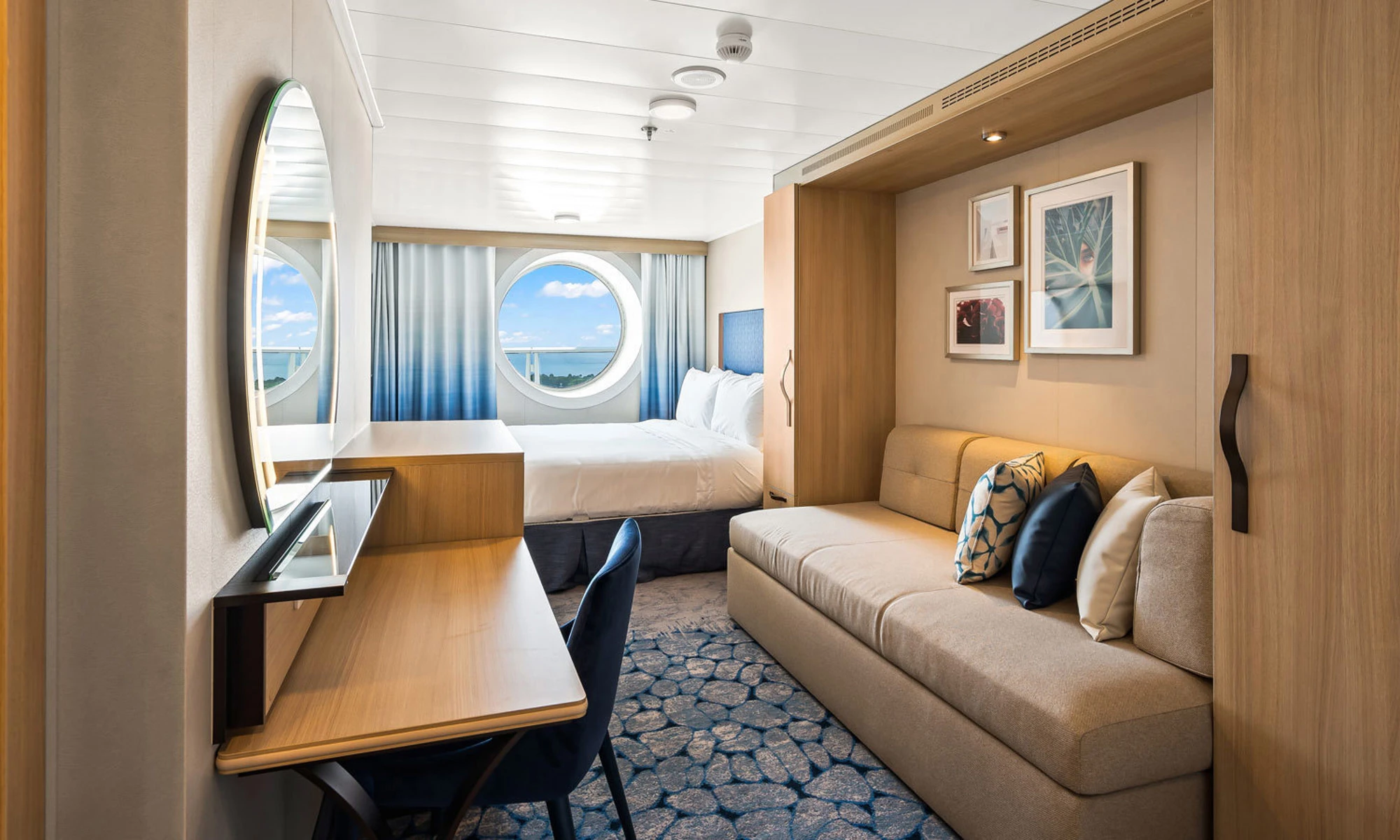 Ocean view stateroom with round window